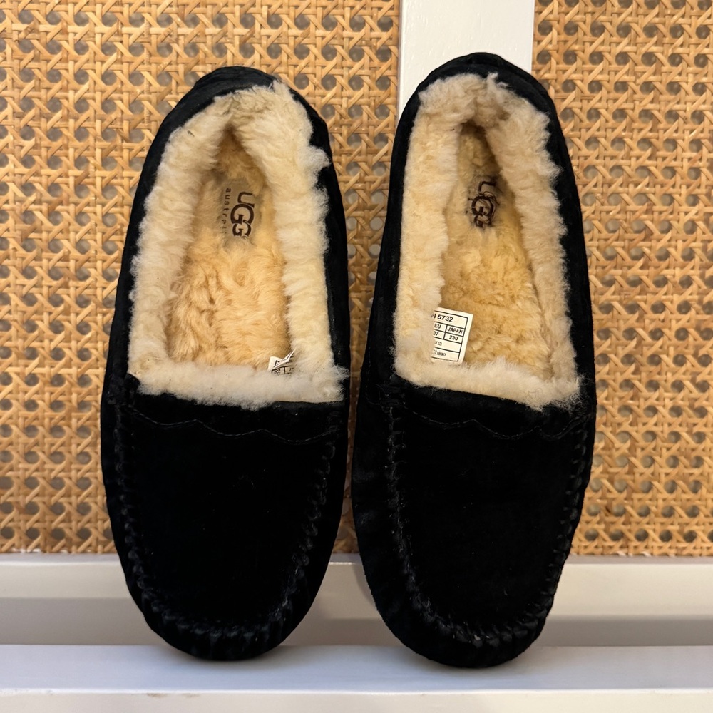 UGG Black Shearling Loafers- look at photos